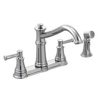 Chrome two-handle high arc kitchen faucet