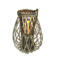 Infinity LED Wood Flameless Lantern Gray