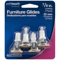 Softtouch Metallic 7/8 in. Screw-On Brass Swivel Glide 4 pk