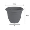 Bloem Ariana 13.7 in. H X 17.6 in. W X 16 in. D Plastic Planter Charcoal