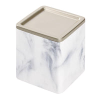 InterDesign Dakota Satin White Marble Plastic/Steel Covered Jar