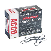 Acco Brands A7072500g Jumbo Silver Paper Clips 100 Count