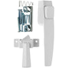 White Hanging Push Button Latch, For Out Swinging Doors