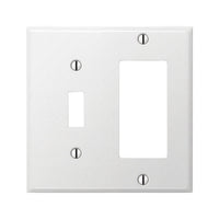 Amerelle Pro Smooth White 2 gang Stamped Steel Decorator/Toggle Wall Plate 1 pk