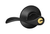 Schlage Accent Matte Black Entry Lever Key: K4 1-3/4 in.