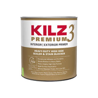 KILZ 3 Premium White Flat Water-Based Stain Blocking Primer 1 qt