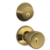 Schlage Byron Antique Brass Knob and Double Cylinder Deadbolt 1-3/4 in.