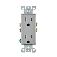 Leviton Decora 15 amps 125 V Duplex Light Gray Tamper Resistant Outlet 5-15R 1 pk