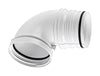 Imperial Quick Connect 4 in. L X 4 in. D Silver/White Plastic 90 Degree Dryer Connector Elbow