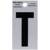 Hillman 2 in. Reflective Black Mylar Self-Adhesive Letter T 1 pc (Pack of 6)