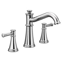 Chrome two-handle non diverter roman tub faucet