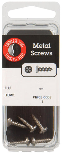 Hillman No. 8 x 1/2 in. L Phillips Pan Head Stainless Steel Sheet Metal Screws 5 1 pk (Pack of 10)