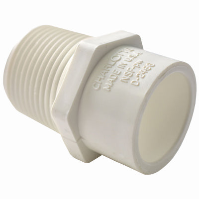 Charlotte Pipe Schedule 40 3/4 in. MPT x 1 in. Dia. Slip PVC Pipe Adapter (Pack of 25)