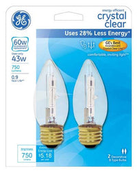 Bulb Deco B13 43W Clr2Pk (Pack Of 4)