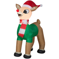 Gemmy Rudolf in Green Outfit 3.5 ft. Inflatable