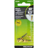 Hillman AnchorWire Brass-Plated Classic Picture Hanger 10 lb. 4 pk (Pack of 10)