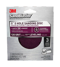 3M 9423ES-30-B 5" 120 Grit 5 Hole Hook & Loop SandBlaster™ Sanding Disc                                                                               