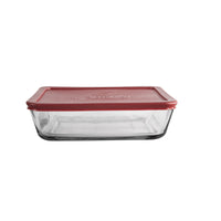 Anchor Hocking 91551L20 6 Cup Rectangular Kitchen Storage With Red Lid (Pack of 4)