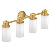 BRUSHED GOLD FOUR GLOBE BATH LIGHT