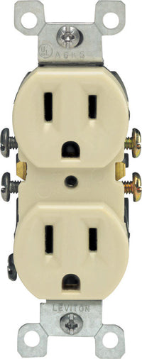 Leviton 15 amps 125 volt Ivory Outlet 5-15R 1 pk (Pack of 10)