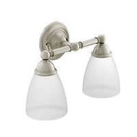 BRUSHED NICKEL TWO GLOBE BATH LIGHT