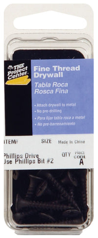 Hillman No. 6 x 2 in. L Phillips Black Phosphate Drywall Screws 8 pk (Pack of 10)