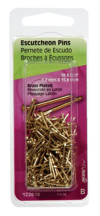 Hillman 18 Ga. x 5/8 in. L Brass-Plated Steel Escutcheon Pins 1 pk 1.5 oz. (Pack of 6)