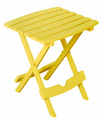 Adams Quik-Fold Rectangular Yellow Resin Folding Side Side Table