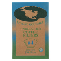 Beyond Gourmet Coffee Filters - Cone - Unbleached - Number 4 - 100 Count