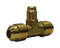 JMF 3/8 in. Flare x 3/8 in. Dia. Flare Yellow Brass Reducing Tee (Pack of 3)