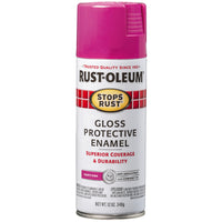 Rust-Oleum Stops Rust Gloss Poppy Pink Enamel Spray Paint 12 oz (Pack of 6)