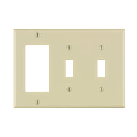 Leviton Almond 3 gang Thermoset Plastic Decorator/Toggle Wall Plate 1 pk