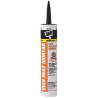 Dap Black High Heat Fire-Resistant Mortar Sealant 10.1 oz. for Stops Air Leaks (Pack of 12)