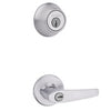 Kwikset Delta Satin Chrome Entry Lever and Deadbolt Set 1-3/4 in.