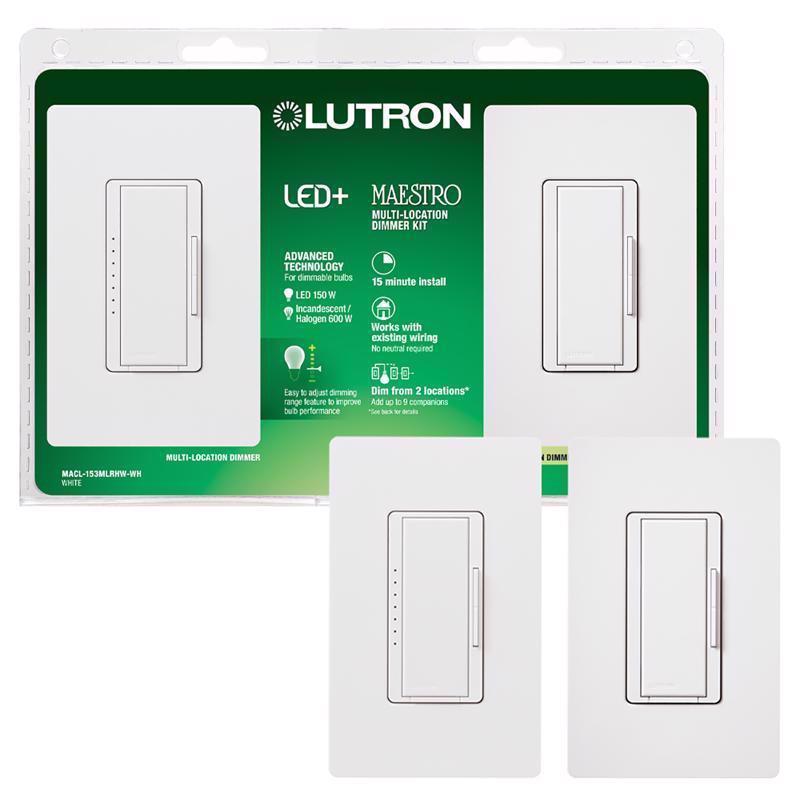 Lutron - Diva 3-Way Smart Dimmer Switch Kit - White