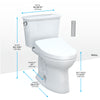 TOTO® Drake® Transitional WASHLET®+ Two-Piece Elongated 1.28 GPF Universal Height TORNADO FLUSH® Toilet with Auto Flush, Cotton White - MW7863056CEFGA#01