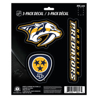 NHL - Nashville Predators 3 Piece Decal Sticker Set