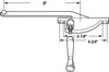 Prime-Line  Bronze  Steel  Right  Single-Arm Casement  Operator  For Steel Framed Windows