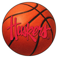 University of Nebraska Script Basketball Rug - 27in. Diameter