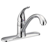 Chrome one-handle kitchen faucet