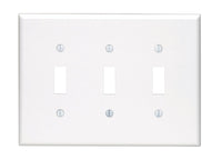 Leviton White 3 gang Plastic Toggle Wall Plate 1 pk