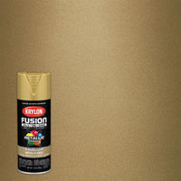 Krylon Fusion All-In-One Metallic Gold Paint + Primer Spray Paint 12 oz (Pack of 6).