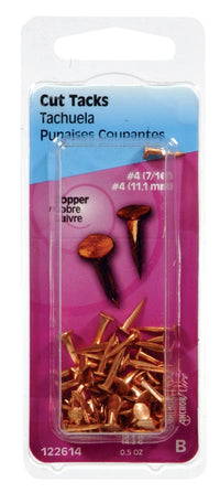 Hillman No. 4 x 7/16 in. L Copper Cut Tacks 0.5 pk (Pack of 6)