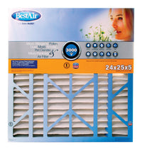 BestAir 24 in. W X 25 in. H X 5 in. D 13 MERV Pleated Air Filter (Pack of 2)