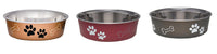 Loving Pets Assorted Bones and Paw Prints Stainless Steel Medium Pet Bowl For Dog