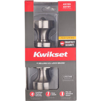 Kwikset SmartKey Pismo Satin Nickel Entry Knobs KW1 1-3/4 in.