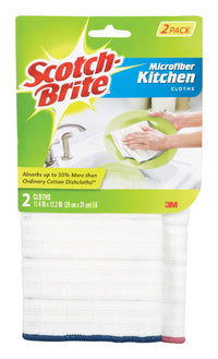 3M Scotch-Brite Microfiber Cleaning Cloth 12.2 in. W x 11.4 in. L 2 pk