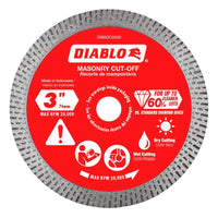 Diablo 3 in. D X 3/8 in. Diamond Masonry Cut-Off Disc 1 pk