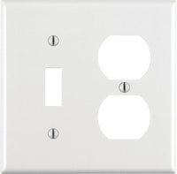 Leviton White 2 gang Plastic Duplex/Toggle Wall Plate 1 pk (Pack of 25)