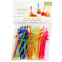 TRUE Spear Multicolored Food Grade Plastic Sword Appetizer Picks (Pack of 12)